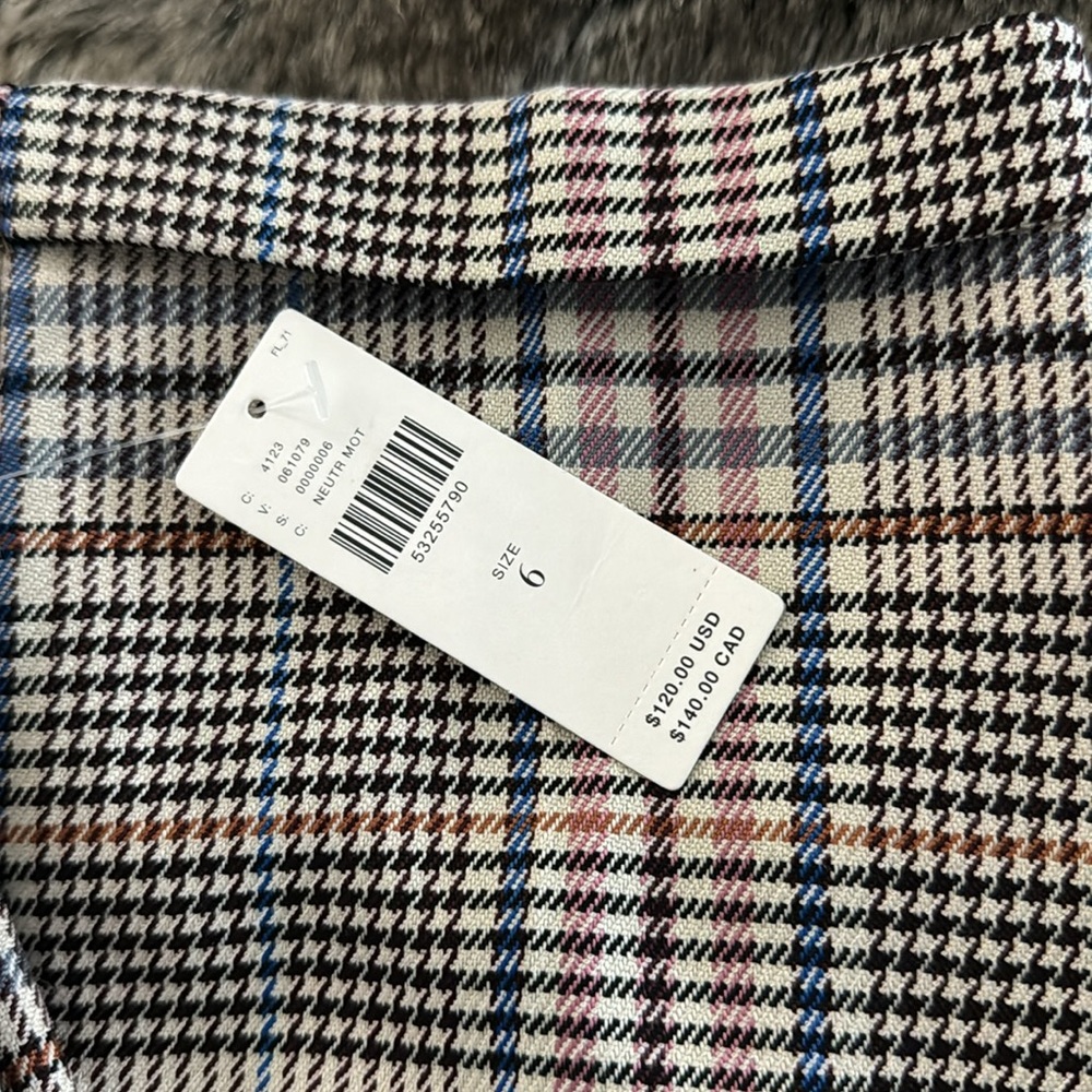 Anthropologie Plaid Cropped Trouser Pant